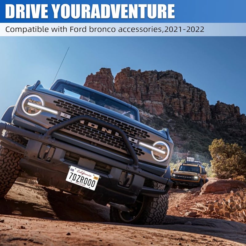 LINKCRO Front License Plate Frame for Ford Bronco - Aluminum Alloy Mounting Bracket for 2021-2022 Models - Image 2