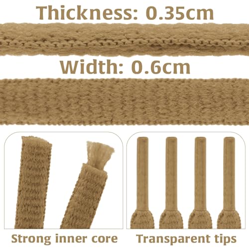 DELELE 2 Pair Oval Shoes laces Half Round 1/4" Athletic Shoelaces Shoe Strings Khaki-35 inch - Image 3