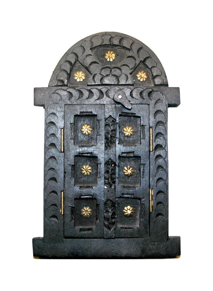Antique Museum HANDMADE WOODEN MINIATURE DOOR/MIRROR 17x25cm SLS20  - Image 1