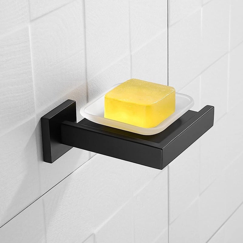 LUXIUR Soap Stand for Bathroom and Kitchen Sink, 304 Stainless Steel Soap Case for Wall Mount, Soap Dish, Soap Holder, Matte Black - Image 4