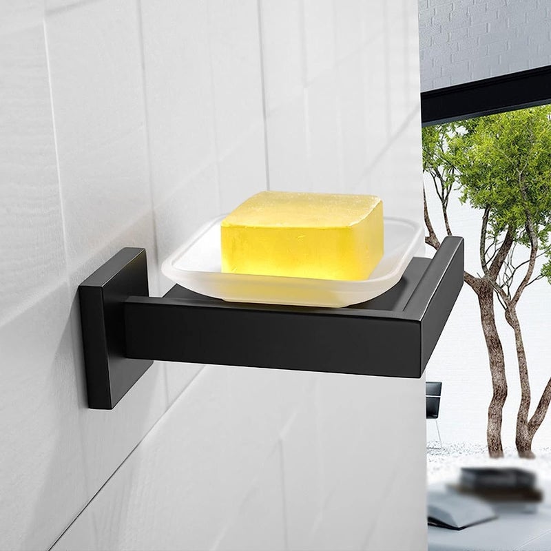 LUXIUR Soap Stand for Bathroom and Kitchen Sink, 304 Stainless Steel Soap Case for Wall Mount, Soap Dish, Soap Holder, Matte Black - Image 5