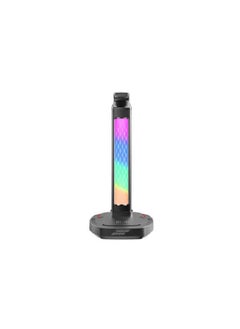 porodo Porodo Gaming RGB Headphone Stand, Wireless Charging & USB-C Hub with Screen Lamp 5W  - Image 1