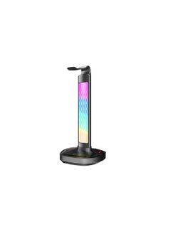 porodo Porodo Gaming RGB Headphone Stand, Wireless Charging & USB-C Hub with Screen Lamp 5W  - Image 2