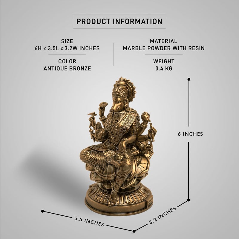 SILAII SILAII Goddess Varahi Amman Sculpture Antique Bronze Finish Handcrafted Statue for Puja Room Home Decor and Gifting 6 Inches - Image 3