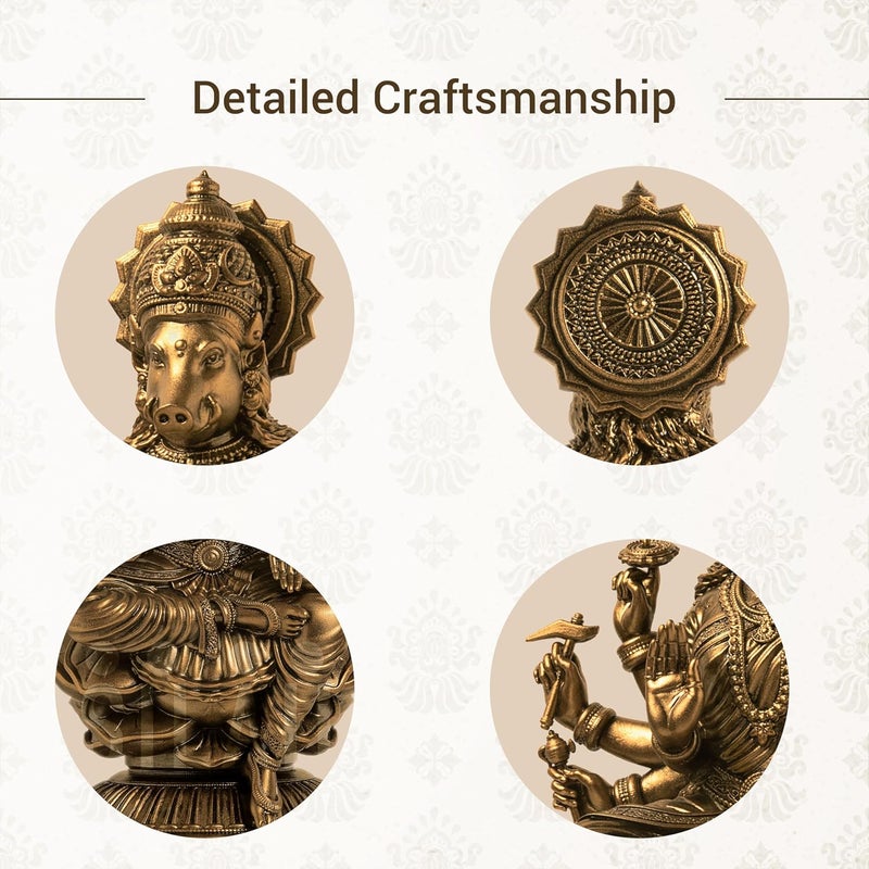 SILAII SILAII Goddess Varahi Amman Sculpture Antique Bronze Finish Handcrafted Statue for Puja Room Home Decor and Gifting 6 Inches - Image 2