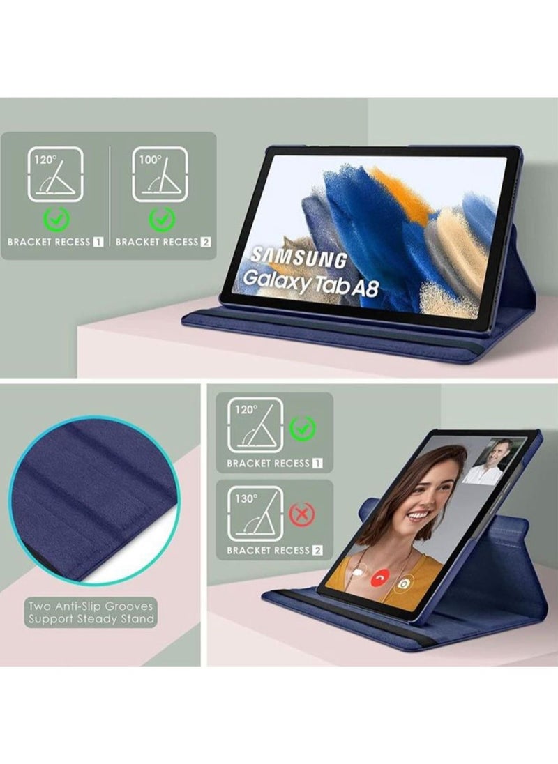 Generic - 360 Degree Rotating Stand Universal Flip Case Cover For Tab A8 Blue/Black - Image 1