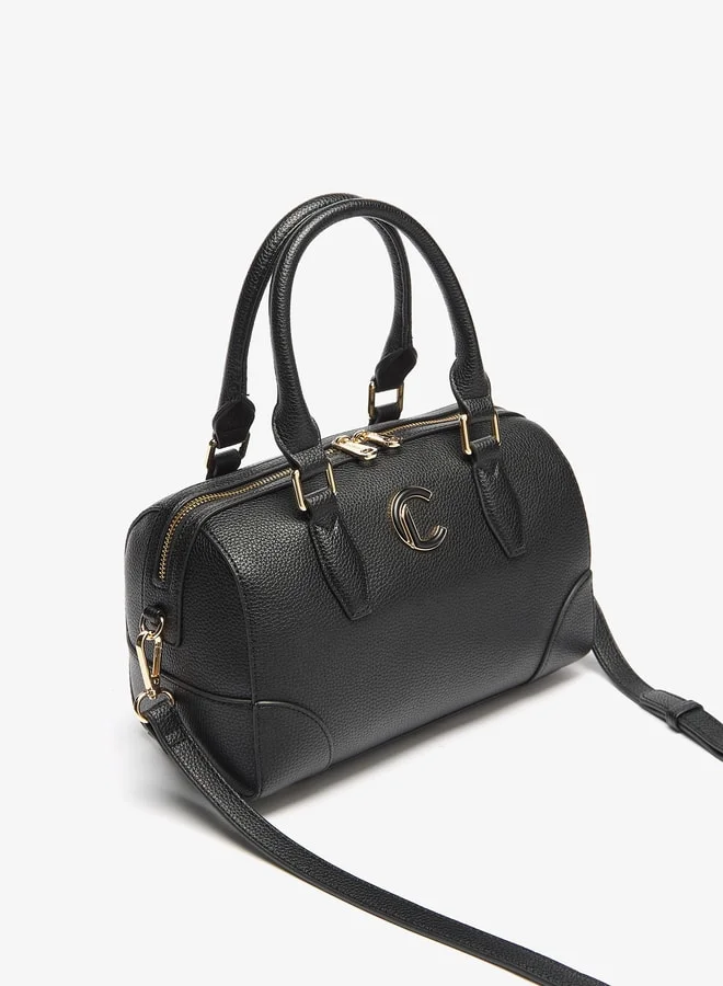Le Confort Women's Textured Duffle Bag with Zip Closure and Double Handle