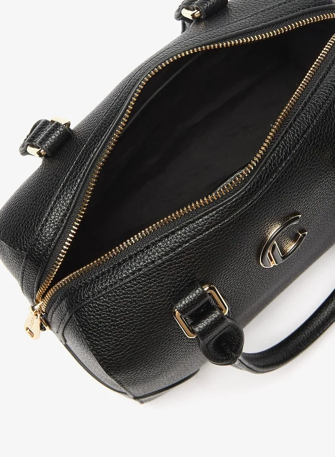 Le Confort Women's Textured Duffle Bag with Zip Closure and Double Handle