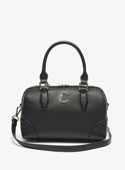 Le Confort Women's Textured Duffle Bag with Zip Closure and Double Handle