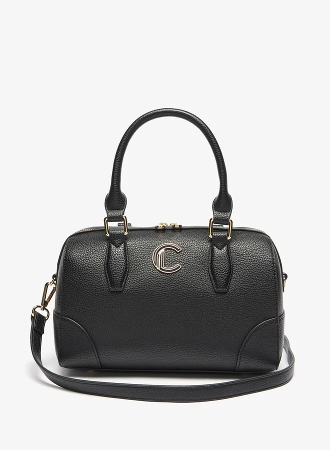 Le Confort Women's Textured Duffle Bag with Zip Closure and Double Handle