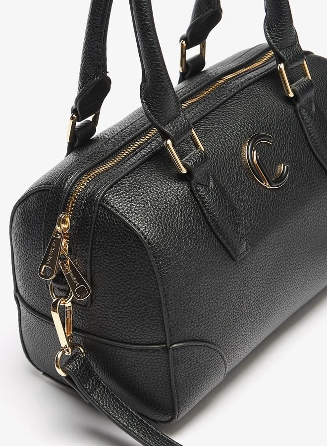 Le Confort Women's Textured Duffle Bag with Zip Closure and Double Handle