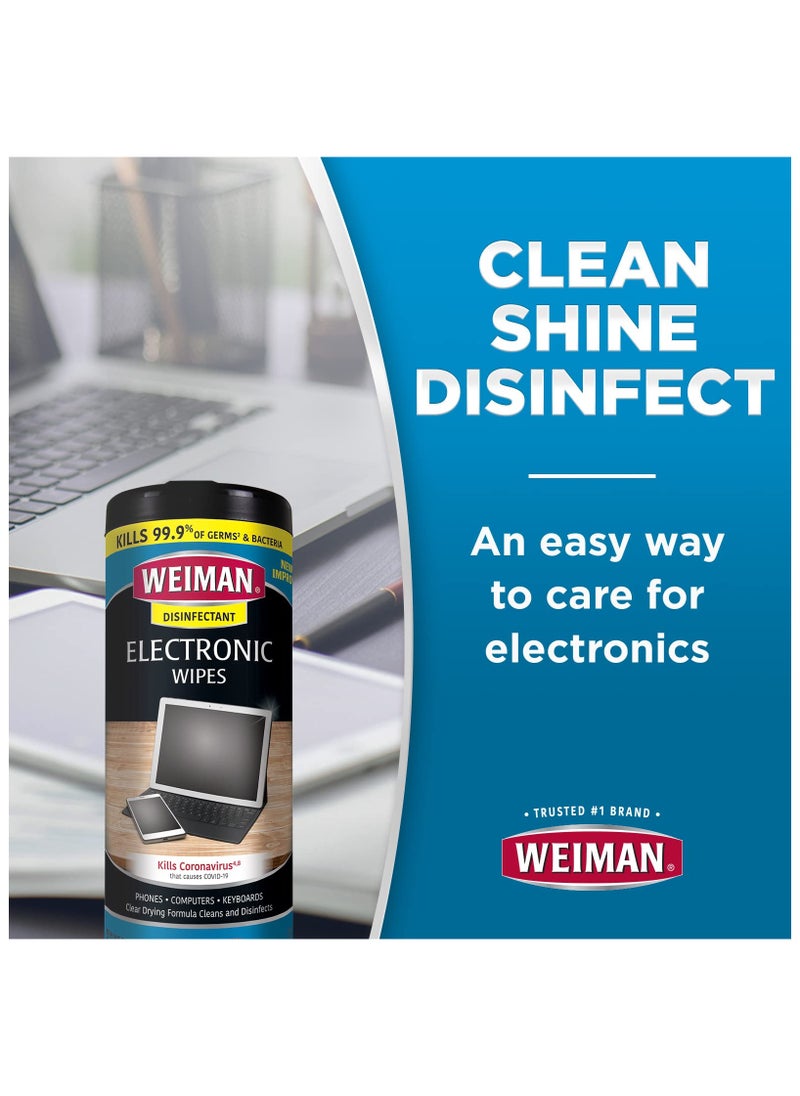 Weiman - Disinfecting Electronic Cleaning Wipes For Keyboards, Tablets, E-readers, Smart Phones, Netbooks, and Touchscreens (30 Wipes) - Image 1