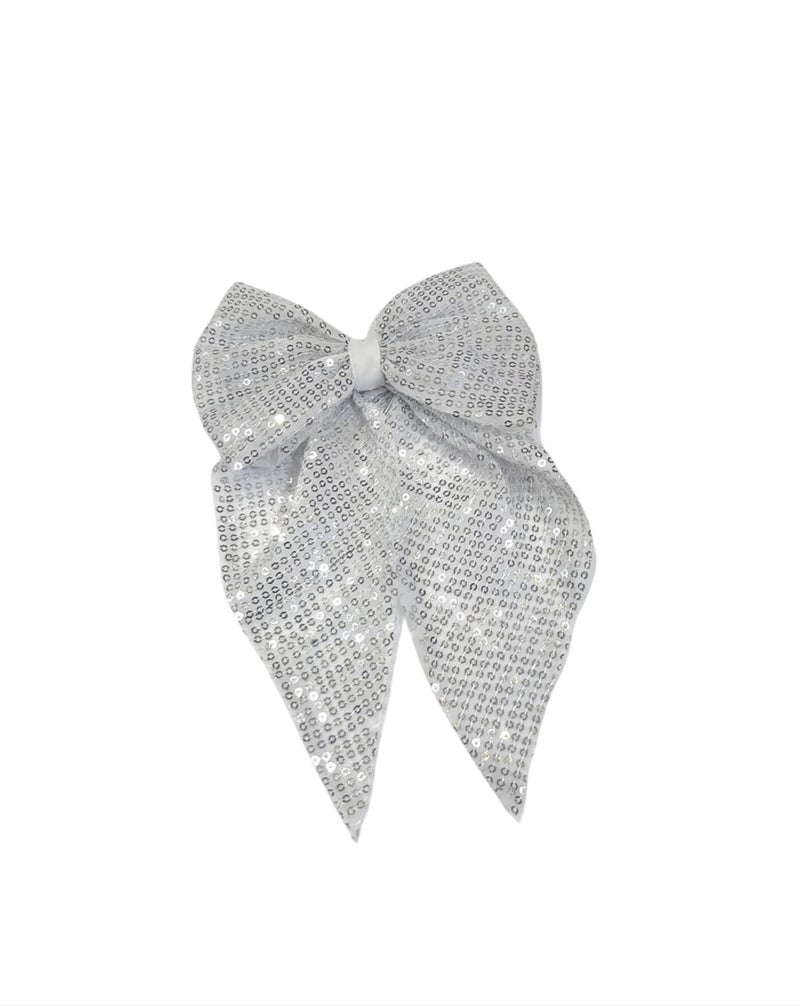 FAIRYTALE Large Sequin Hair Bow Hair Pin, Sparkly Wedding Party Hair Accessory, Glitter Fashion Hair Clip For Girls And Women. - Image 1