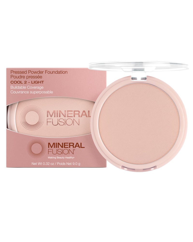 Mineral Fusion Pressed Powder Foundation - Matte Finish Face Powder for Fair-Medium Skin with Pink/Red Undertones - Age Defying Natural Makeup - Talc Free, Vegan, Hypoallergenic (Cool 2) - Image 1