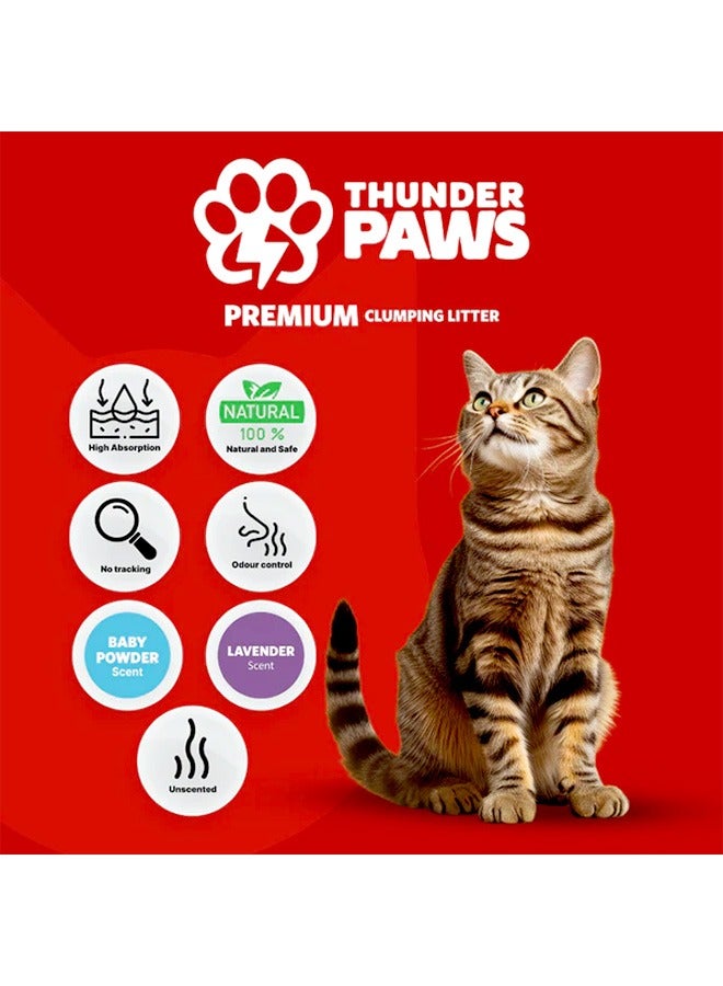 Thunder Paws Premium Clumping Cat Litter Baby Powder Scent - 10L - Image 2