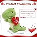 Syhood 12 Inch Valentines Day Love You Plush Stuffed Dinosaur with Red Heart Cute Stuffed Animals for Girlfriend Green Dinosaur Plush Toys for Valentines Anniversary Romantic Date - Image 4