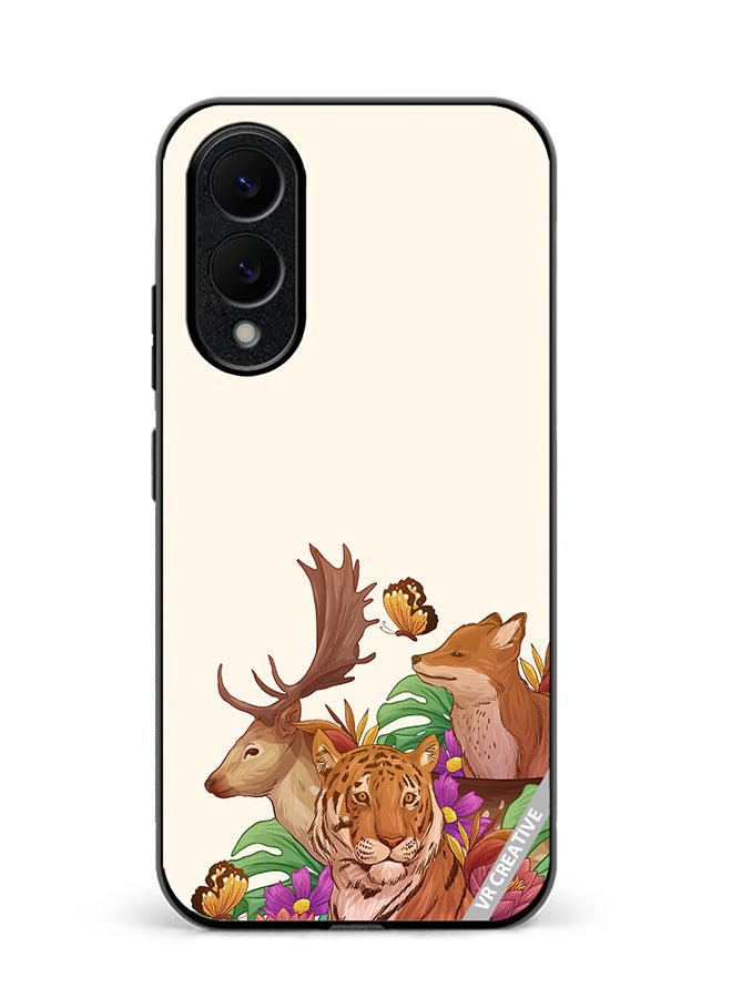 Protective Case Cover For Samsung Galaxy S25 Edge Wild Animals Design Multicolour
