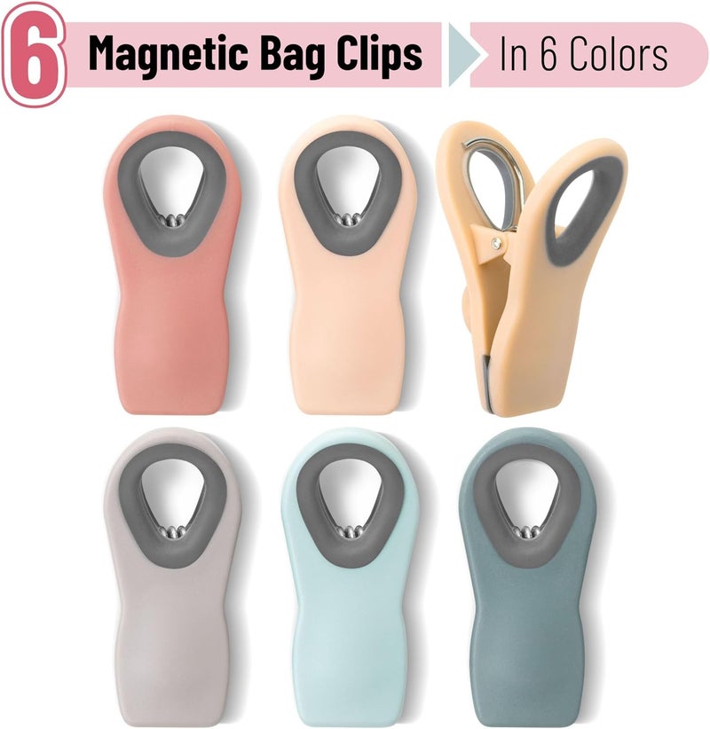 Mr. Pen - Magnetic Chip Clips, 6 Pack, Airtight Seal Reusable Bag Closers for Food Storage, Snacks, Bread & Kitchen Organization, Strong Plastic Clips for Refrigerator Use - Image 2