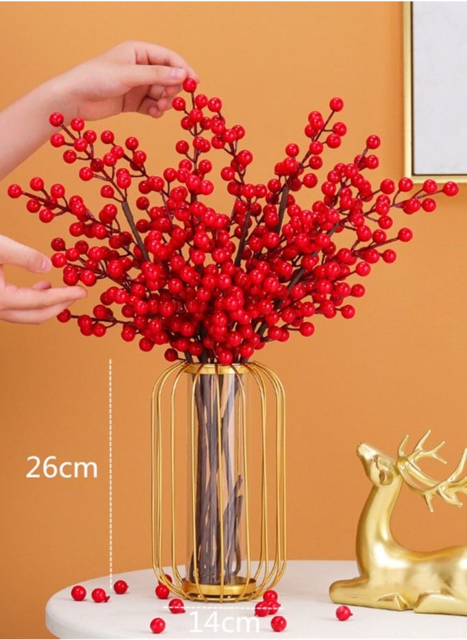 Kutis Flower Vase with Golden Metal Rack Stand for Living Room Bedroom and Office  - Image 2