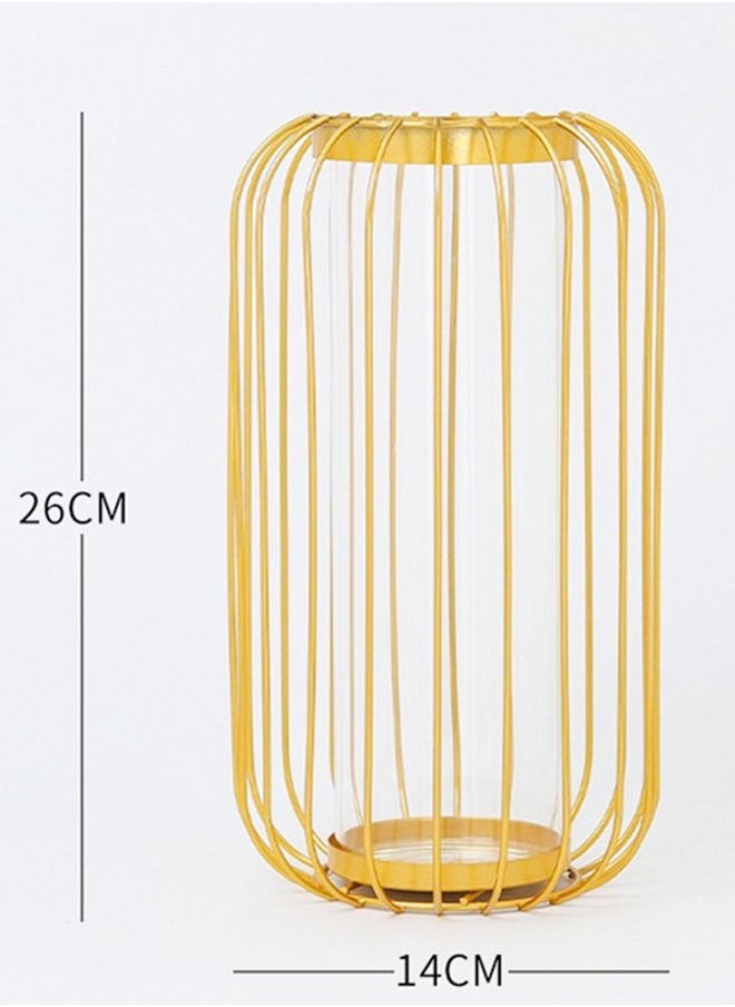 Kutis Flower Vase with Golden Metal Rack Stand for Living Room Bedroom and Office  - Image 3