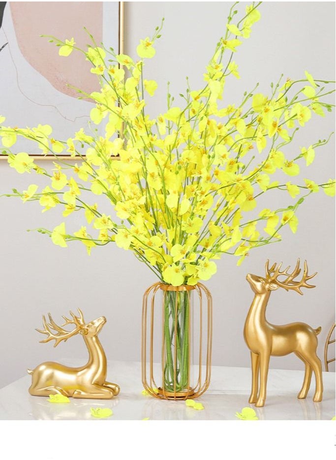Kutis Flower Vase with Golden Metal Rack Stand for Living Room Bedroom and Office  - Image 1