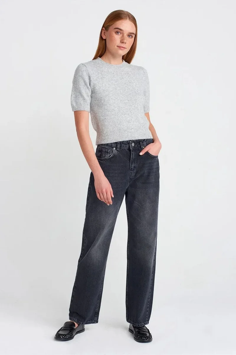 DILVIN High-Waist Straight-Leg Cotton Jeans