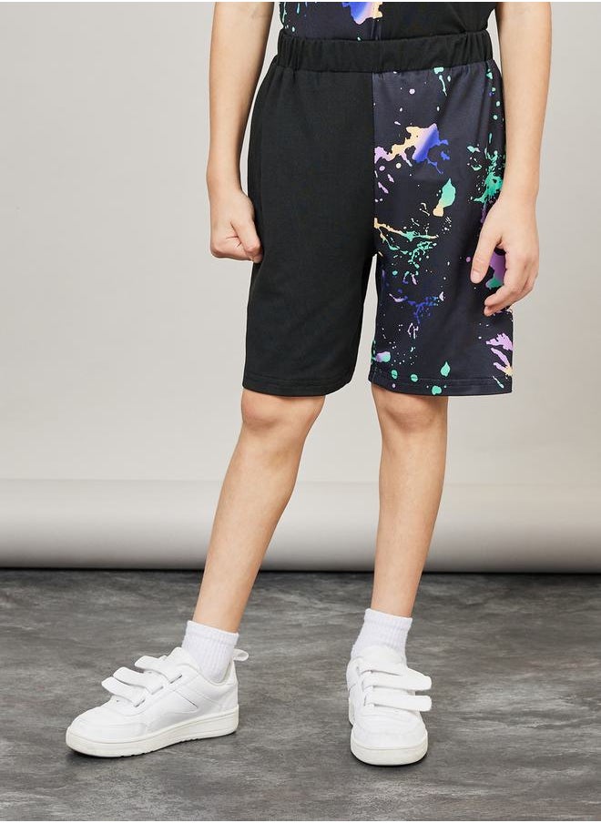 Styli - Paint Splatter Print Loose Fit T-shirt and Short Set - Image 1