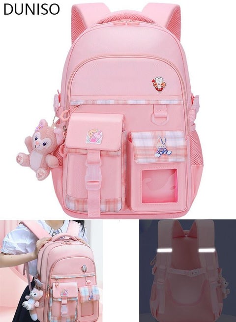 Girls School Backpacks Book Bag with Compartments for Teen Girl Kid Students Elementaryac School Kids' School Bag pendant is in the bag