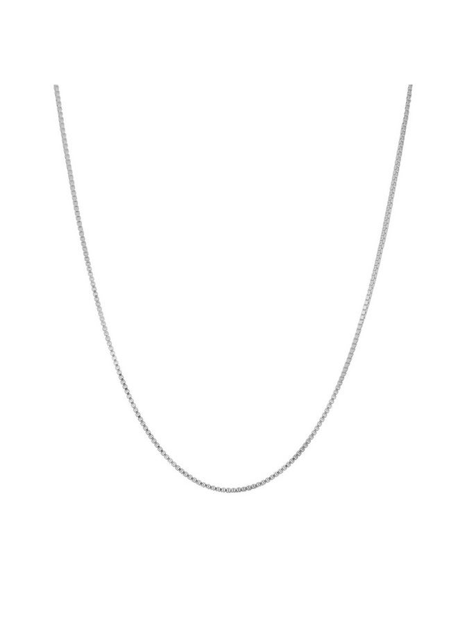 Hawaiian Silver Jewelry 1.3Mm Sterling Silver Box Chain - Simple Silver Box Chain Necklace 18-Inch - Exquisite Silver Box Chain Necklace For Men Or Women - No Nickel Sterling Silver  - Image 2
