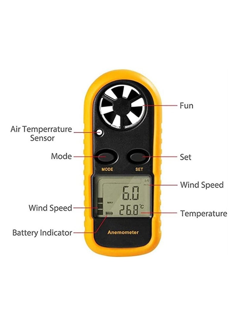 Y&D - Handheld Wind Meter Small Digital Pocket Airflow Speed Tester Measuring Instrument Temperature Test - Image 1