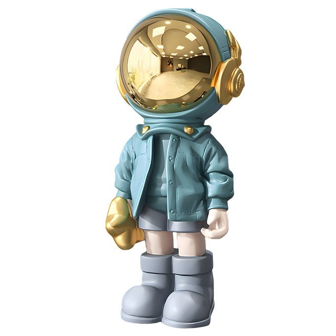 Astronaut Statues Spaceman Sculpture Polyresin Arts Gifts Light Blue Figurine Ornament Room Decor for MenHome and Crafts Desktop Accessories Tabletop Decoration Living Room Office Bookshelf