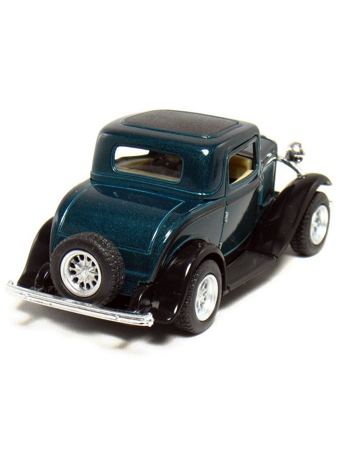 Kinsmart كي إن إس مارت 1932 فورد 3-نافذة كوبيه 1:34 مقياس 5" مجموعة من 4 أخضر مارون أحمر أصفر نموذج سيارة معدنية مصبوبة كلاسيكية - Image 2