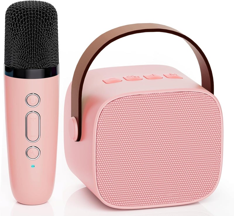 Audio Array AM-W18 Wireless Karaoke Speaker with Microphone | Portable Bluetooth Speaker for Singing & Gifting with Voice Changer | Upto 8+ Hours of Playback | Bluetooth v5.3, SD Card & AUX in (Pink) - Image 1