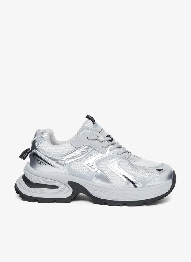 ستايلي اكتيف سنيكرز نسائي فضي معدني سميك