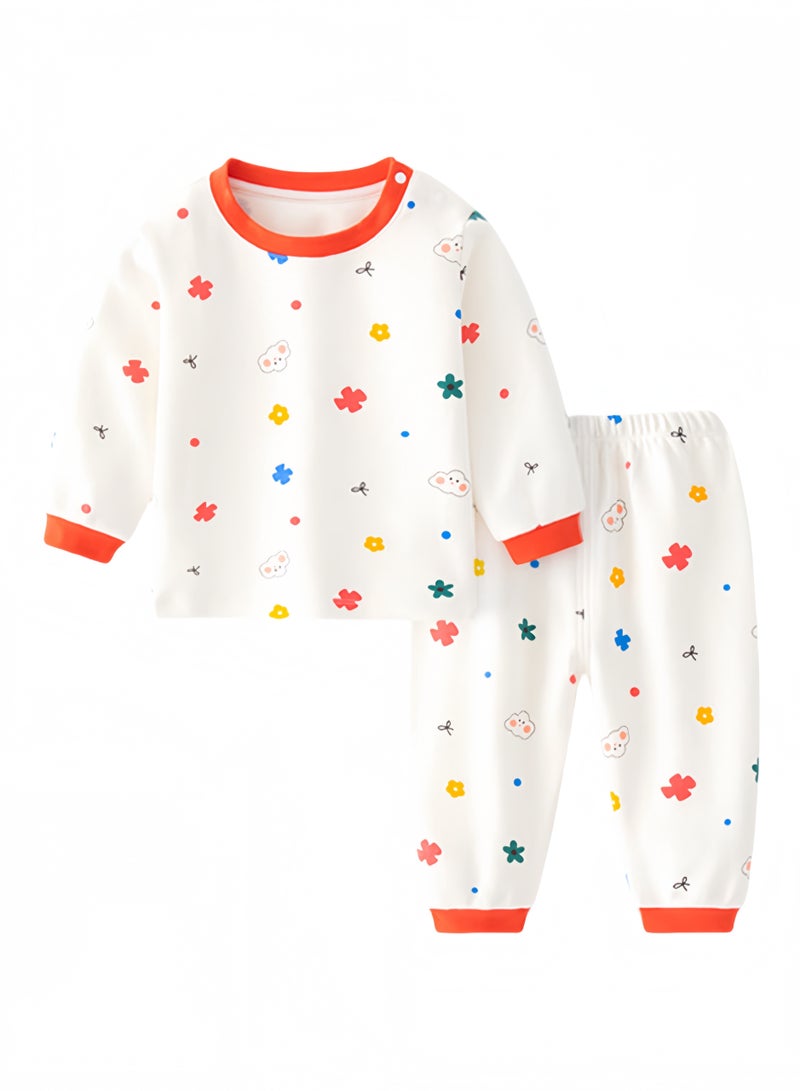 Baby Lounge Set - Cotton Rich Long Sleeve Top & Pants, Soft Knit, 3 Cute Prints, Medium Weight - For 6-36 Months  - Image 2