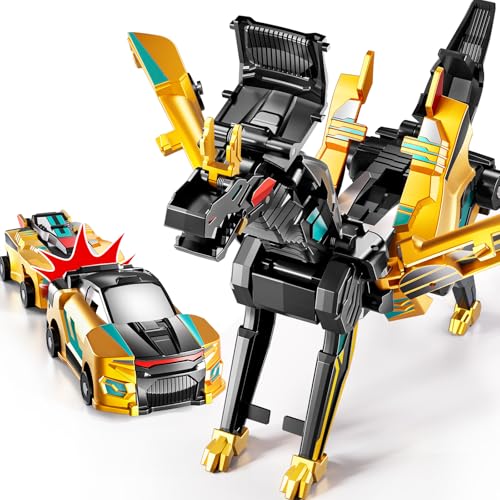 KIZONLY Collision Transforming Dinosaur Car Toy 2 in 1 Magnet Cars Transform into Dinosaur Toys Fun Robot Dinosaur Toy Cars Birthday Gift for Kids Boys Girls Age 46 612 Year Old - Image 1