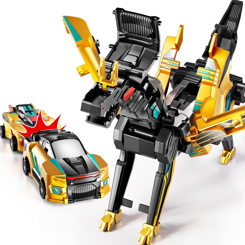 KIZONLY Collision Transforming Dinosaur Car Toy 2 in 1 Magnet Cars Transform into Dinosaur Toys Fun Robot Dinosaur Toy Cars Birthday Gift for Kids Boys Girls Age 46 612 Year Old - Image 3