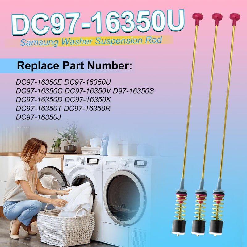 Vypart Upgraded DC97-16350U DC97-16350T Washer Suspension Rods for SAMSUNG WA50R5200AW/US, WA50R5400AV/US WA50R5400AW/US WA45T3200AW/A4 WA45H7000AW/A2 and WA45N3050AW/A4 Washing Machineï¼ˆ4pcsï¼‰ - Image 2