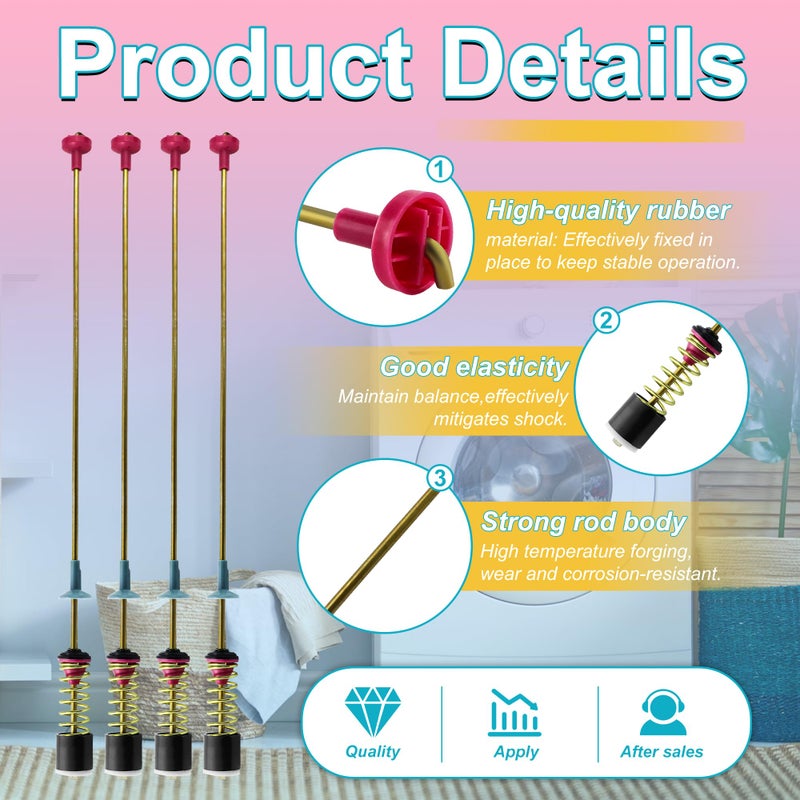 Vypart Upgraded DC97-16350U DC97-16350T Washer Suspension Rods for SAMSUNG WA50R5200AW/US, WA50R5400AV/US WA50R5400AW/US WA45T3200AW/A4 WA45H7000AW/A2 and WA45N3050AW/A4 Washing Machineï¼ˆ4pcsï¼‰ - Image 4