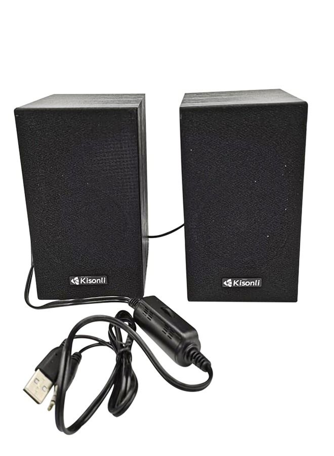 Kisonli Multimedia 2.0 Channel Mini USB Computer and Mobile Speaker T-011 - Image 5