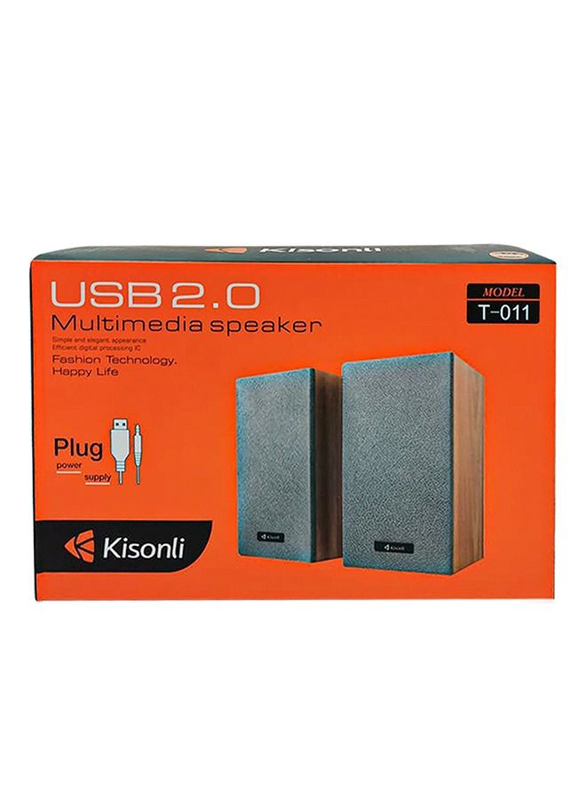 Kisonli Multimedia 2.0 Channel Mini USB Computer and Mobile Speaker T-011 - Image 2