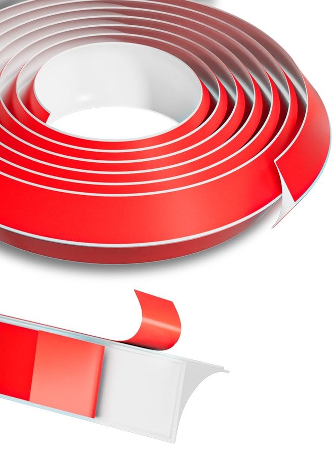 V-chen 196" Flexible Quarter Round Molding Trim, Peel and Stick Silicone Caulk Strip -Double Self-Adhesive Bendable Shoe Molding for Floor Edge, Wall Corner, Staircase & Cabinet (White) - Image 1
