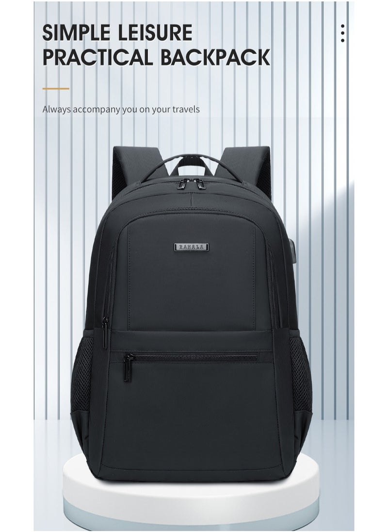 RAHALA 809 Business Professional Office Travel Laptop School Work Daily Use Backpack – Water-Resistant USB Charging Port Fits 15.6-inch Laptops - Black  - Image 3