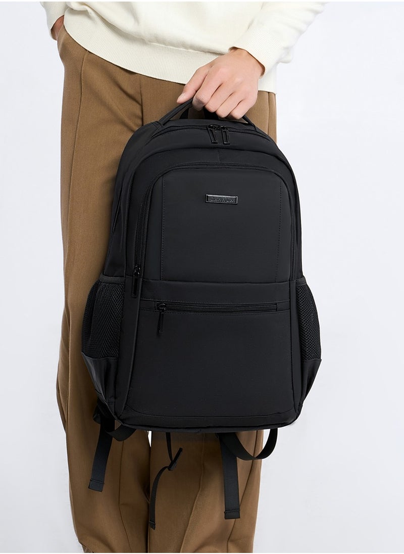 RAHALA - 809 Business Professional Office Travel Laptop School Work Daily Use Backpack – Water-Resistant USB Charging Port Fits 15.6-inch Laptops - Black - Image 1