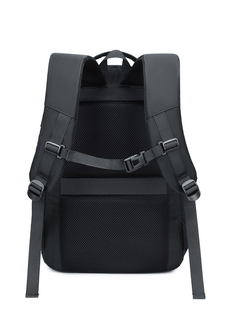 RAHALA - 809 Business Professional Office Travel Laptop School Work Daily Use Backpack – Water-Resistant USB Charging Port Fits 15.6-inch Laptops - Black - Image 1