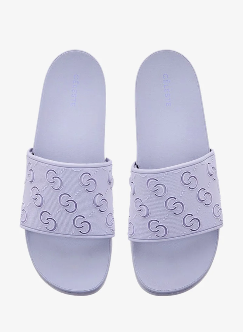 سيليست سلايدز نسائي بنقشة المونوغرام والملمس