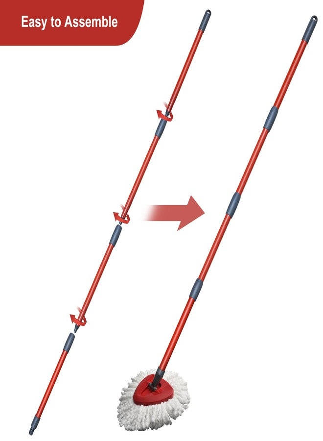 GRAREND Spin Mop Replacement Handle-Mop Stick Compatible with O Ceda Spin Mop, 4-Section 30" to 58" Mop/Broom/Brush Replacement Handle, EasyWring Mop Handle for Floor Cleaning(Mop Head&Base not Include) - Image 3