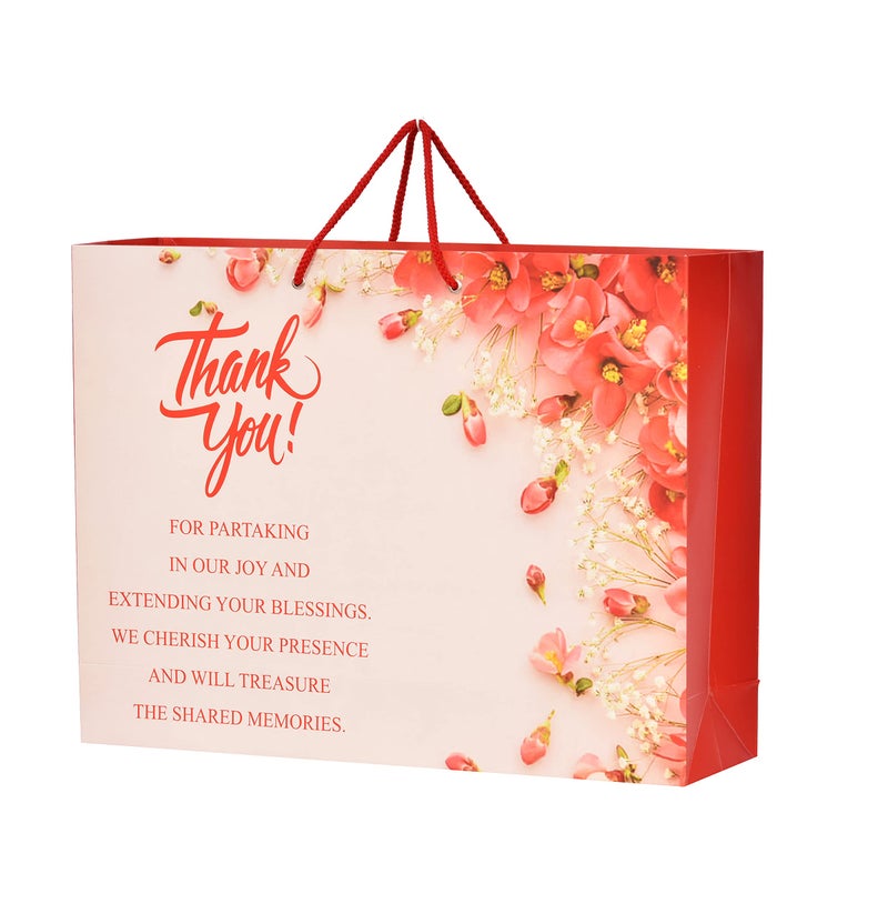 PPJ ® - THANK YOU MESSAGE (MULTICOLOUR) PAPER CARRY BAG, 16 Inch X 12 Inch X 4 Inch for DIWALI/WEDDING/FUNCTION/BIRTHDAY/RETURN GIFTS/CHRISTMAS (Pack of 15) - Image 1