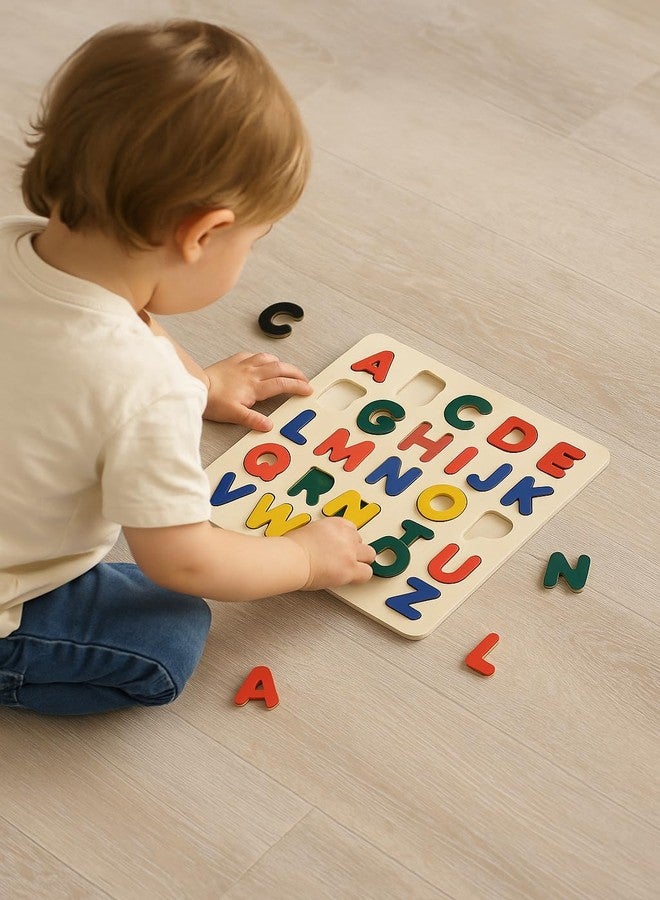 Fun4you Wooden Alphabet Puzzle Board A to Z | Educational Learning Toy for Kids | Uppercase Letter Recognition, Fine Motor Skills & Early Learning Montessori Toy for Toddlers & Preschoolers - Image 4