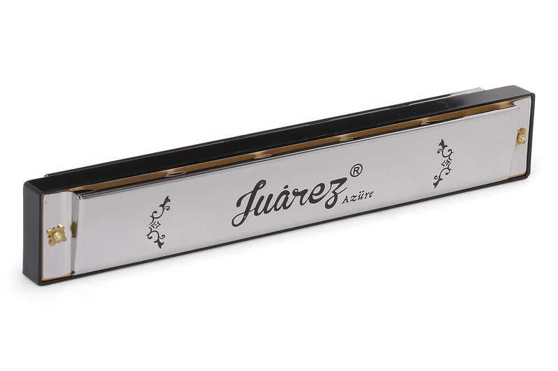 Juarez JRZ24H 24 Holes Harmonica Key Of C Scale | Mouth Organ | Cover - Stainless Iron | Comb - Abs | Reed – Aluminum Silver - Image 2